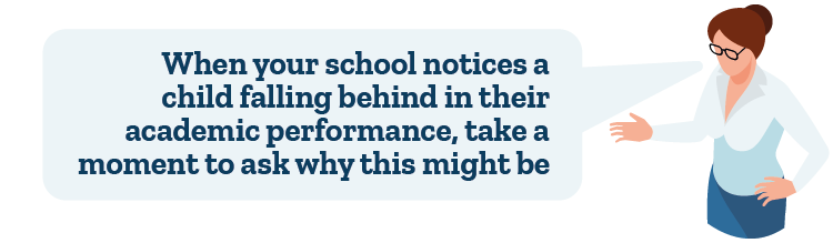 Ask why a child is falling behind